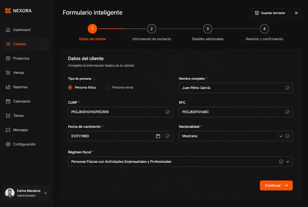 Formulario inteligente construido con Claude Code